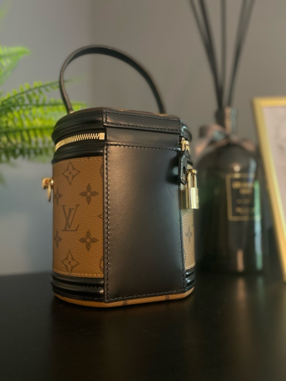 2025 Microchipped Louis Vuitton Reverse Monogram Cannes Bag in Brown and Black - Picture 3 of 9